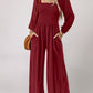 Smocked Square Neck Wide Leg Jumpsuit