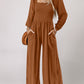 Smocked Square Neck Wide Leg Jumpsuit