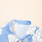 Floral Print Button Up Pleated Detail Puff Sleeve Shirt