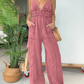 Adjustable Straps V-neck Jumpsuit