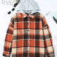 Hooded Plaid Button Front Shacket