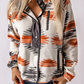 Western Aztec Snap Buttoned Fleece Jacket