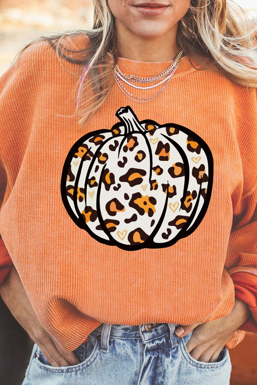 Halloween Graphic Corded Sweatshirt