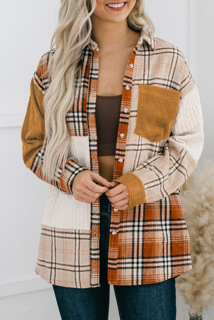 Plaid Color Block Patchwork Shacket