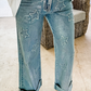 Star Patchwork Straight Leg Jeans