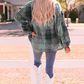 Brushed Plaid Pocketed Oversize Shacket