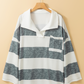 Stripe Oversized Collared Top