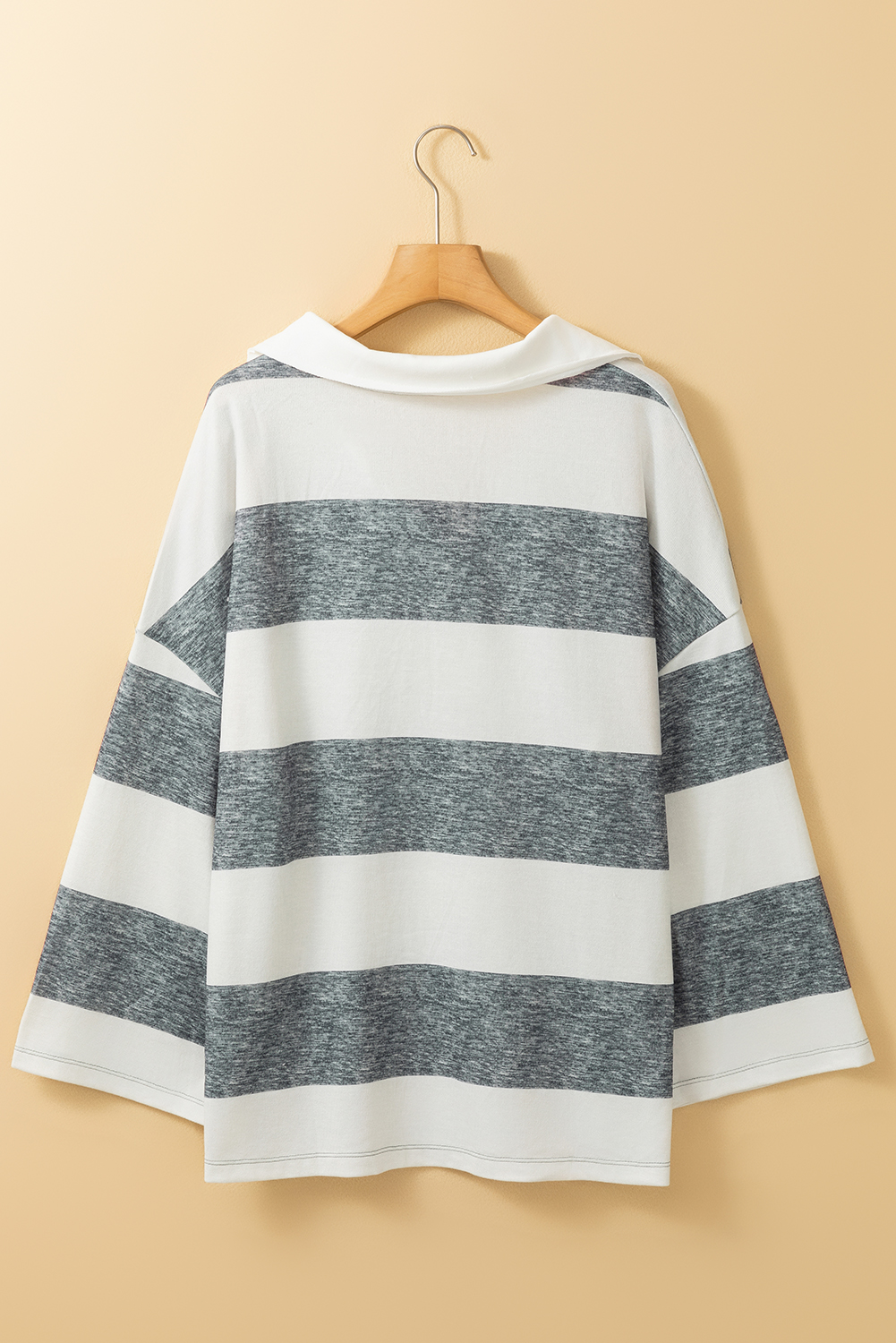 Stripe Oversized Collared Top