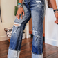 Mineral Wash High Rise Ripped Jeans