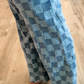 Checkered Wide Leg Jeans