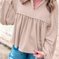 Corded Turn-down Babydoll Blouse