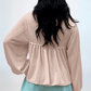 Corded Turn-down Babydoll Blouse