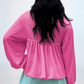 Corded Turn-down Babydoll Blouse