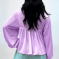 Corded Turn-down Babydoll Blouse