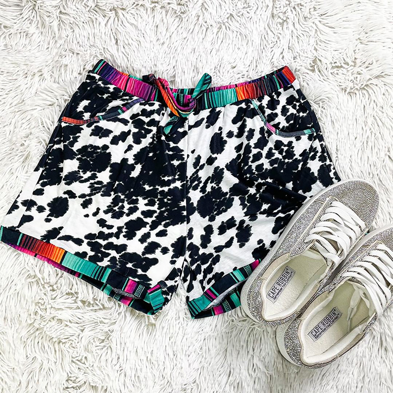 Drawstring Printed Shorts