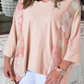 Plus Size Flower Patchwork Exposed Seam Top