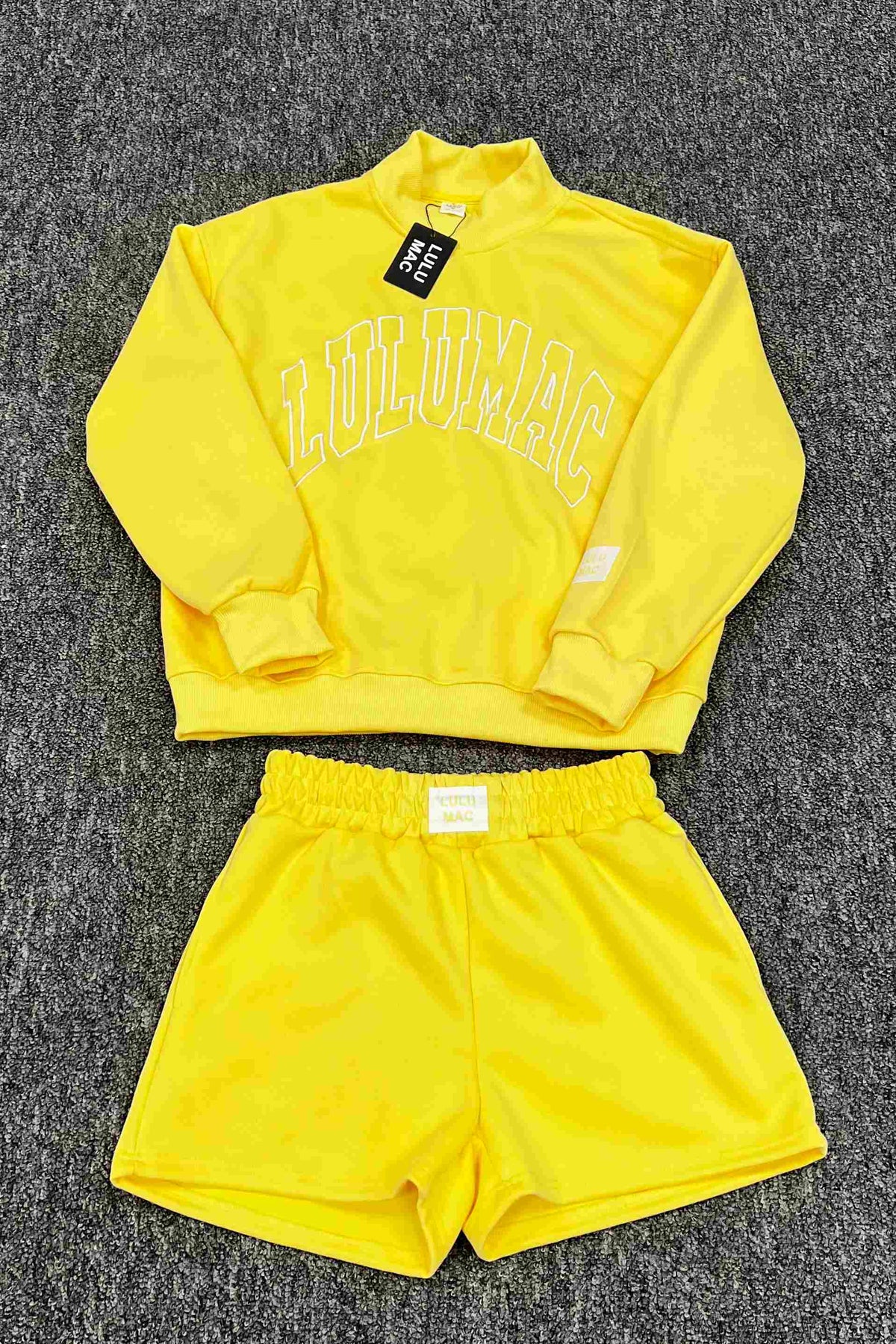 Solid-color Mock-neck Set