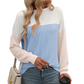 Color Block Long Sleeve Cording Top