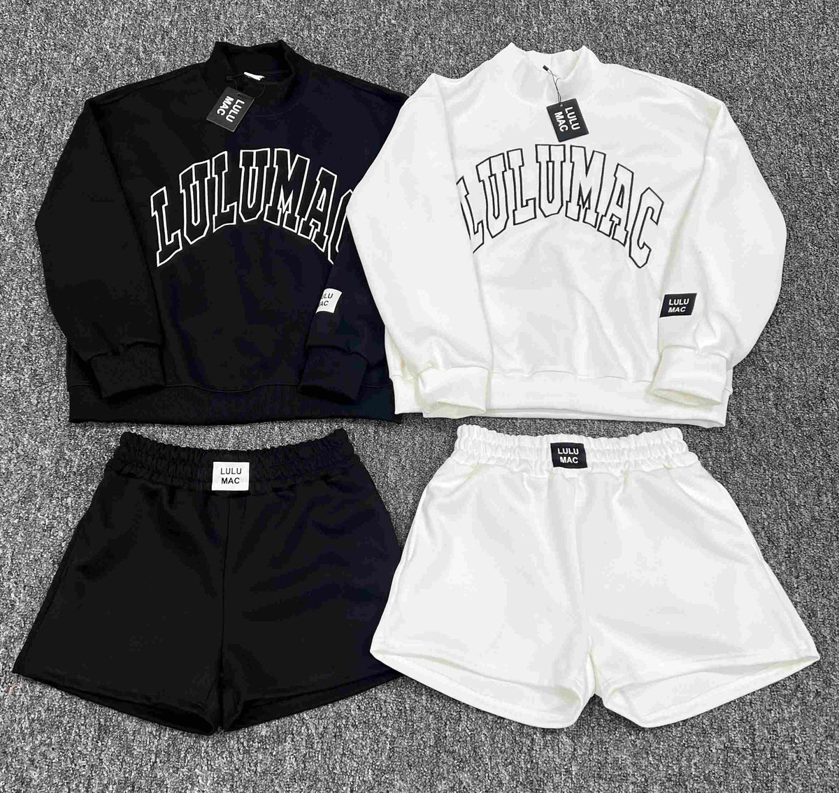 Solid-color Mock-neck Set
