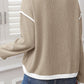 Trim Knit Drop Shoulder Loose Top