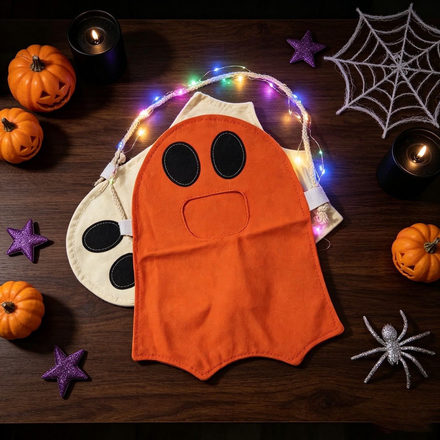 Custom LED Light-Up Ghost Treat Bag