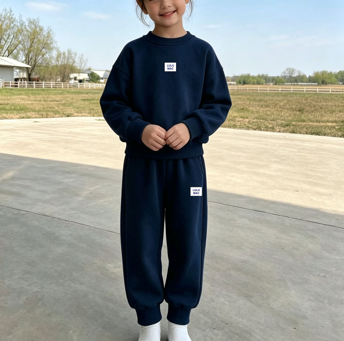 Kids Casual Tracksuit Set Long Sleeve Crewneck Sweatshirt and Jogger