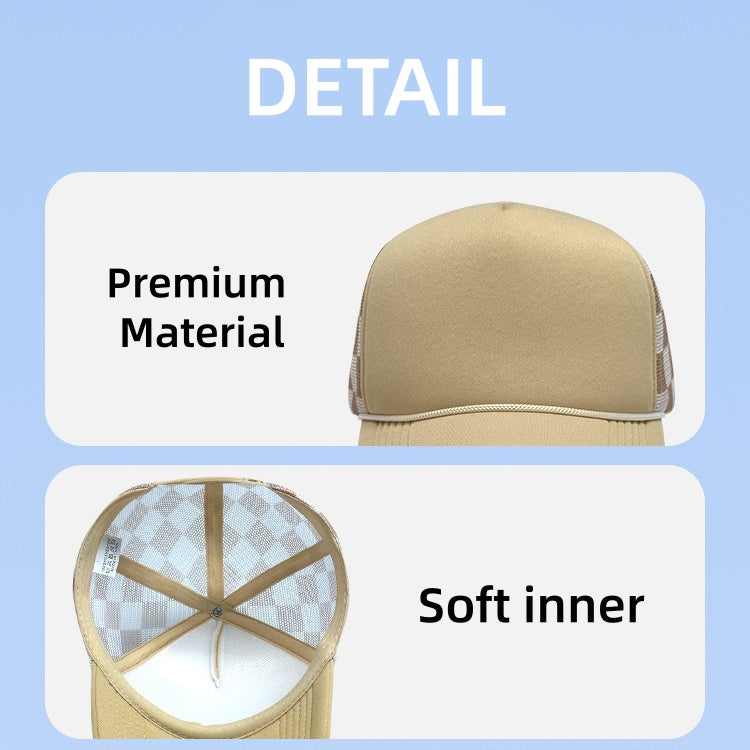 Checkered Foam Trucker Hat Blank