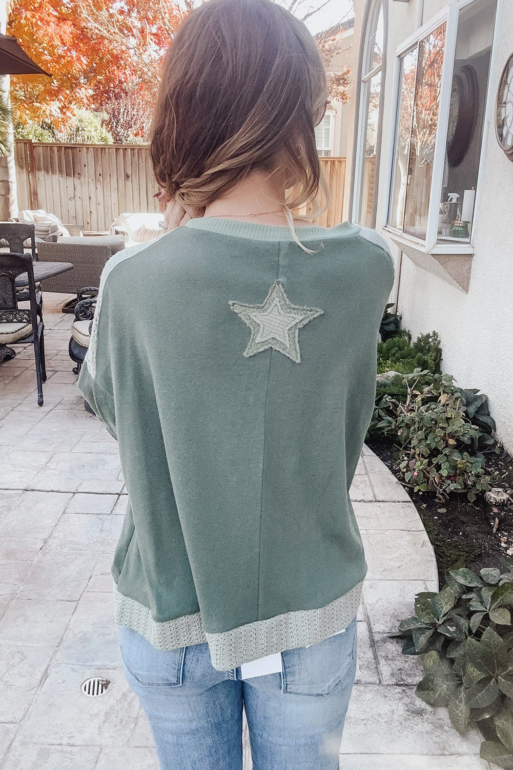 Plus Size Stars Patchwork Top