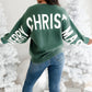 CHRISTMAS Drop Shoulder Loose Sweater