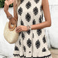 Geometric Printed Sleeveless Hollowed Bowknot Back Mini Dress