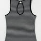 Striped Print Ribbed Knit Sleeveless Top