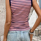 Stripe Contrast Sleeveless Slim Top