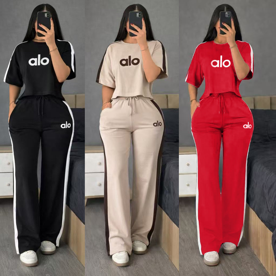 A-Short-sleeve top and long pants two-piece set(Y71637)