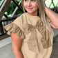 Plus Size Ruffled Bowknot Applique Top