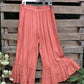 Ruffle Wide Leg Casual Pants