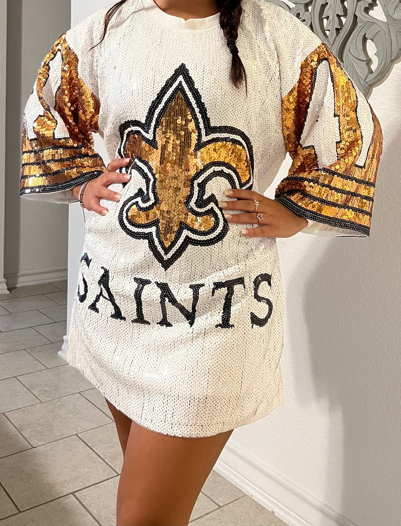 Game Day Saints Sequins Dress