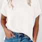 Textured Knit Exposed Stitching T-shirt