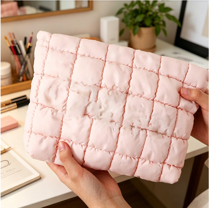Personalized Quilted Nylon Cosmetic Bag