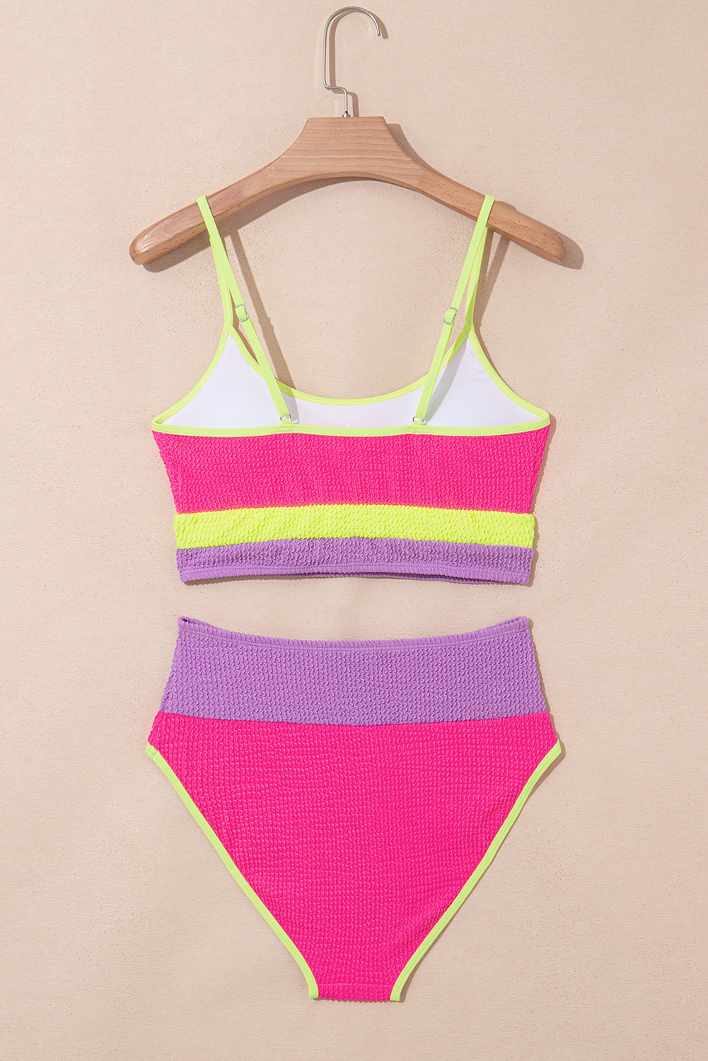 Color Block High Waisted Sexy Bikini Set