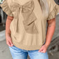 Plus Size Ruffled Bowknot Applique Top