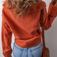 Collared V Neck Ribbed Edge Sexy Elegant Sweater