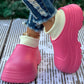 Waterproof Thick Sole Ribbed Ankle Shoes