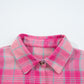 Plaid Print Rounded Hem Long Sleeve Shirt with Pockets