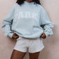 Oversized Varsity MockNeck Sweatshirt