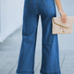 Plain Seam Detail Flared Bottom Ankle Length Jeans