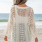 Hollow Out Knit Bracelet Sleeve Drop Shoulder Sweater
