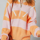 Colorblock Half Zip Oversize Sweater