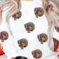 Thanksgiving Turkey Sequin Patched Pullover Sweatshirt