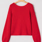 Bow Backless Bubble Sleeve Sweater
