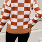 Checkered Ribbed Edge Sweater